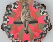 OH, Isn't It GRAND, Mixed media original on vintage tambourine