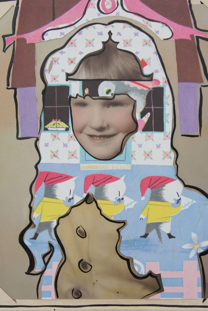 MY MEMORY I Have LOST, Original Mixed Media Collage/Painting on Vintage Photograph