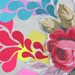FANTASY FLORAL, Pair of Paintings on Vintage Textiles