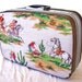 vintage upcycled suitcase, retro cowboy and indians fabric,  samsonite