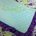 Personalized Minky Baby Blanket with Robert Kaufman Night Owl Minky and satin ruffles