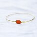Orange Vintage Set Stone Bangle, Stackable Bangle, Gem Stone Bangle, Rhinestone Bangle, Bezel Bangle