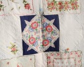 Vintage handkerchief mini quilt