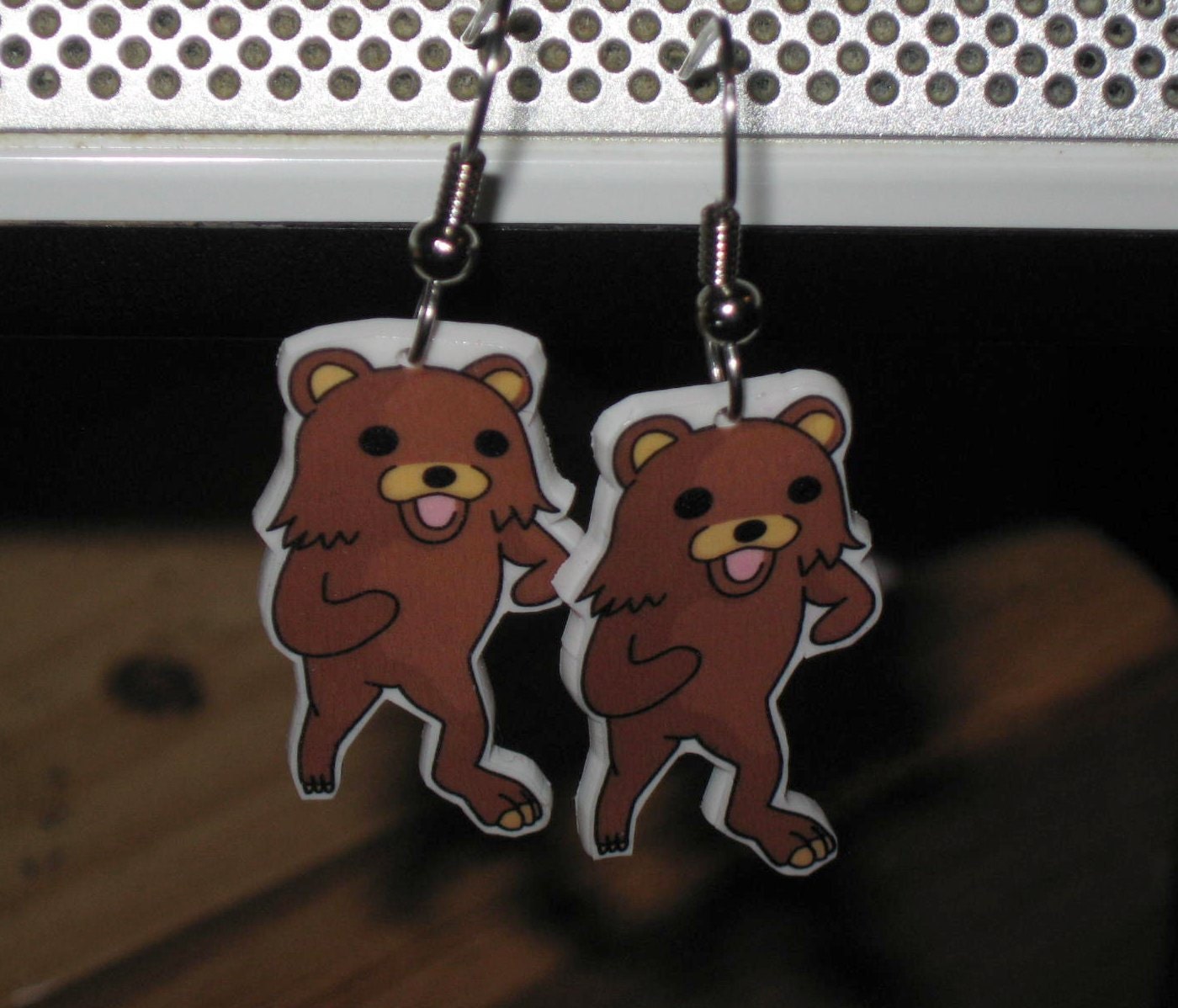 Pedobear Earrings for Pierced Ears