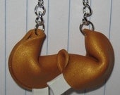 Yummy Clay Fortune Cookie Dangle Earrings for Pierced Ears in Regular or Chocolate