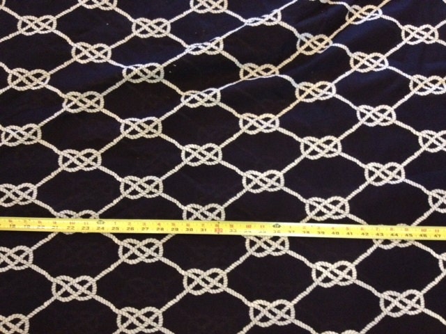Cotton Navy Sailor Knot  Fabric
