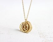 Gold Disc Necklace - simple everyday 14k gold filled simple statement jewelry by petitor etsy