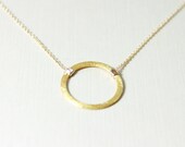 Eternity Circle Necklace - minimalist gold circle necklace, simple everyday jewelry by petitor