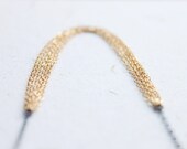 Gold Chain Necklace - layers of 14k gold fill chain and oxidized sterling silver mix, chic and modern jewelry