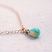 Turquoise Accent Necklace - tiny crystal bead 14 karat gold filled simple everyday jewelry by petitor