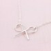 Bow Sterling Silver Necklace - simple minimalist tie the knot ribbon everyday jewelry by petitor