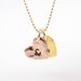 Heart Initial Letter Necklace - rose gold and yellow gold vermeil hearts 14k gold filled ball chain