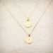 Multi Strand Initial Necklace - personalized charm layered 14k goldfill chain, vanilla dots, customized letter
