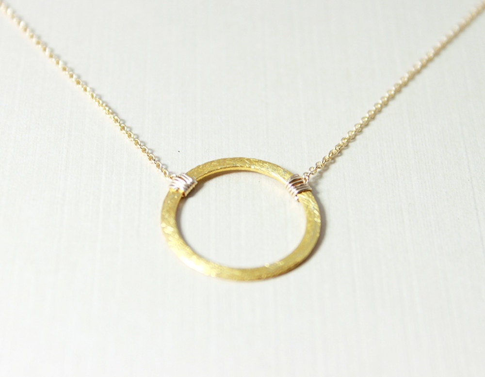 Eternity Circle Necklace - minimalist gold circle necklace, simple everyday jewelry by petitor