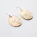 Hammered Gold Circle Earrings - minimalist vermeil flat gold medium size circle jewelry