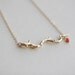 Gold Coral Branch Necklace - horizontal coral branch on 14k gold fill chain