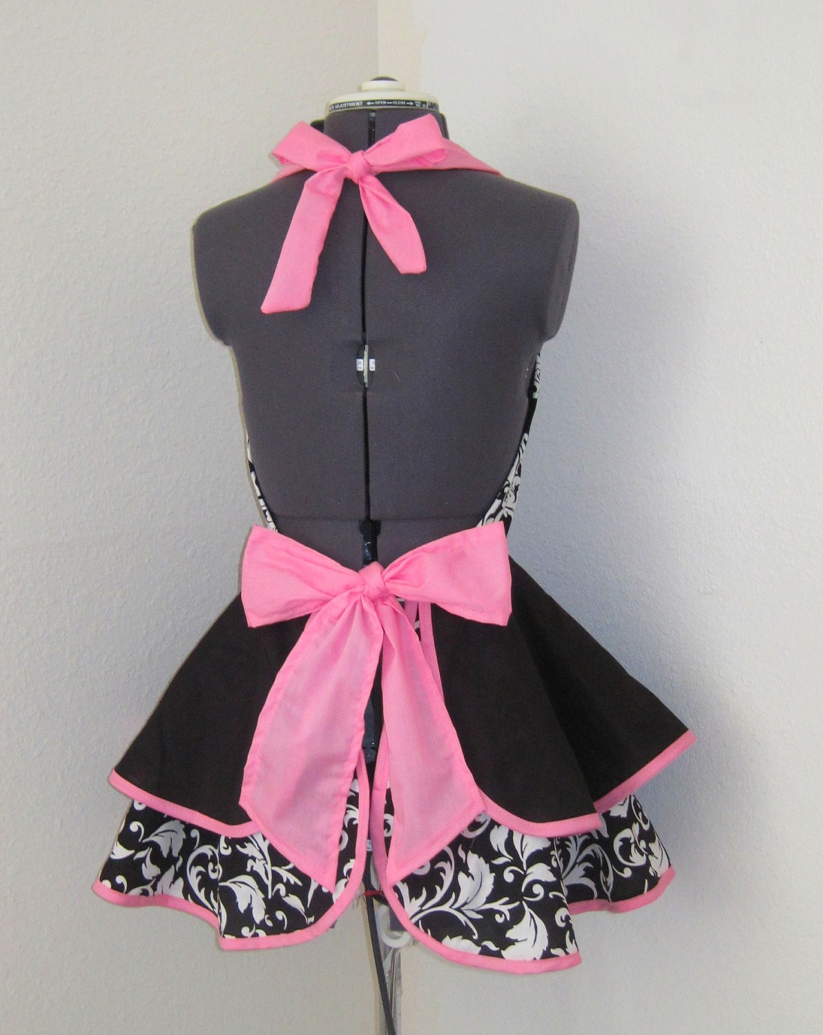 Pink, Black & White Parisian Pin Up Vintage Retro Style Apron