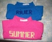 Twin Set (of 2) - Embroidered Hand-knit Cotton Sweaters for Babies, Toddlers