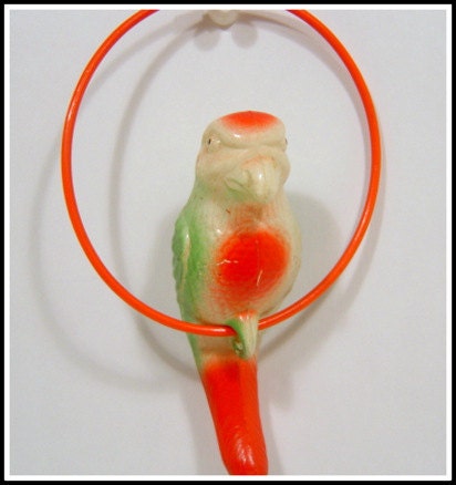 Vintage Christmas Celluloid Bird Christmas Ornament Balancing Toy