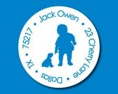 40 Silhouette Address Labels - 1.5" Personalized Circle Stickers