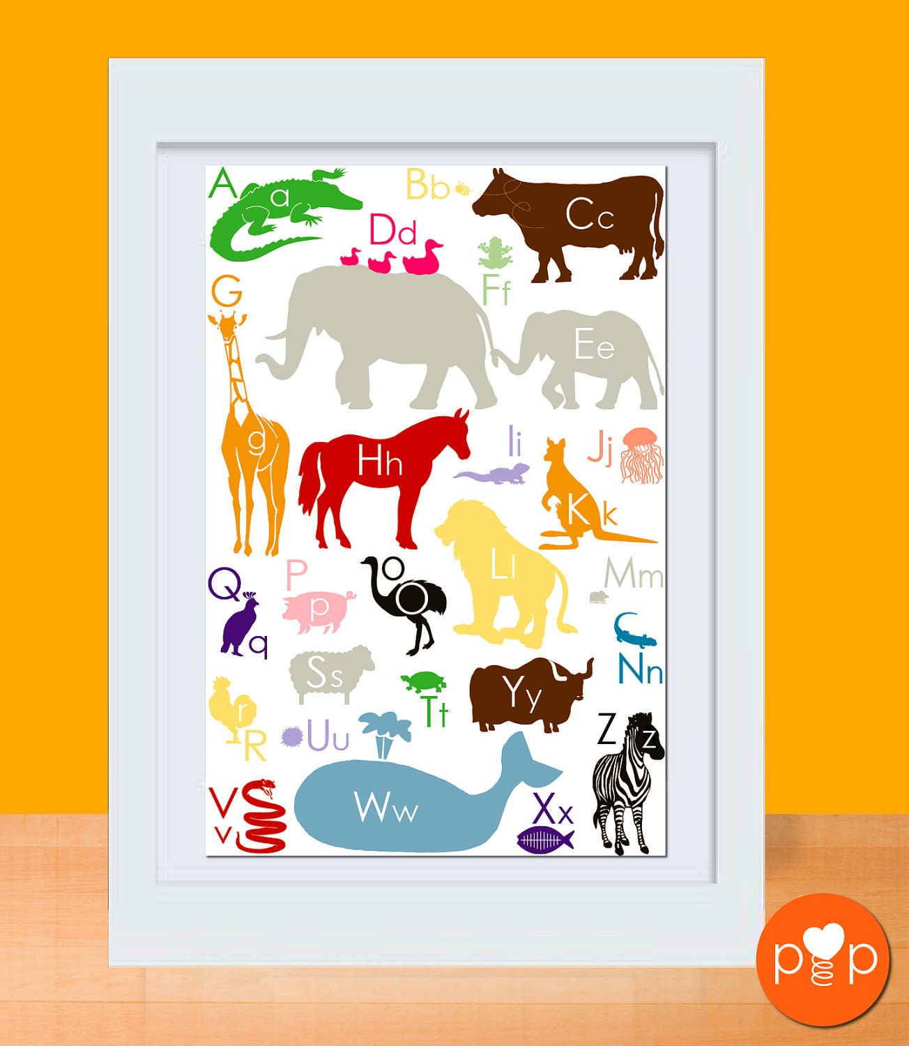 Alphabet Animals Art Print - CUSTOM - 11 x 17 Poster