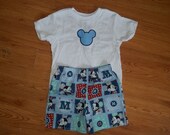Disney Mickey Mouse Squares and Dots Toddler Boy's Short Set in sizes 12 months to 5