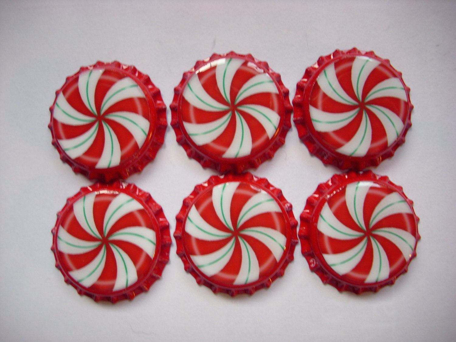 Christmas holiday peppermints candy finished sealed bottlecaps