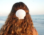 Gorgeous Seashell White Half Clam Shell hair clip by IndianSummerGirls