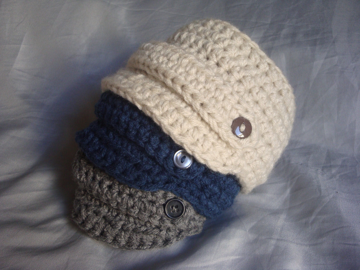 Crochet Baby Newsboy Beanie - Made to Order