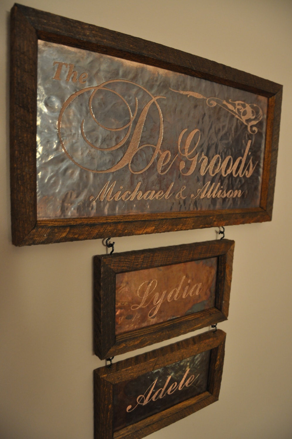 CHILD PLAQUE - Custom Family Tree Copper Engraving