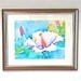 Floral Watercolor Print Hibiscus floral blue pink green yellow purple lavender scarlet lake red mauve 8.5 x 11 more sizes under 40 dollars