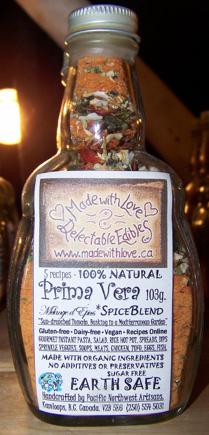 Prima Vera Sundried Tomato Artisan Spice Blend - Gluten Free Dairy Free Vegan Food Market Herbs & Spices