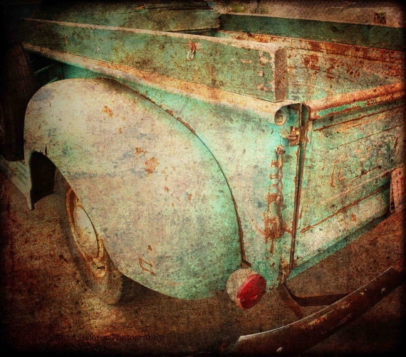 Chevrolet - Old Vintage Automobile Green Blue Retro Pickup Truck, Fine Art 8x10" Matte Photography Print