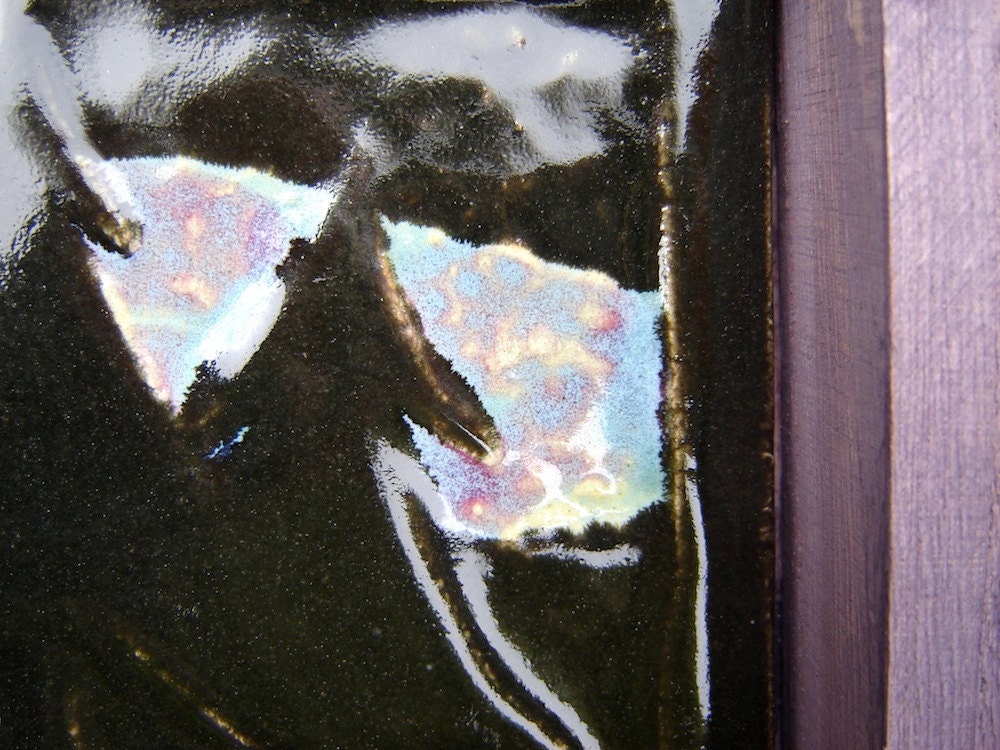 When Aurora Painted the Northern Sky at Night, Framed Ceramic Tile: Multicolor, Black (E-ATPF-1)