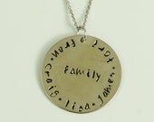 Personalized Jewelry - Hand Stamped Jewelry - Custom Necklace - Family Charm - Mothers Day Gift