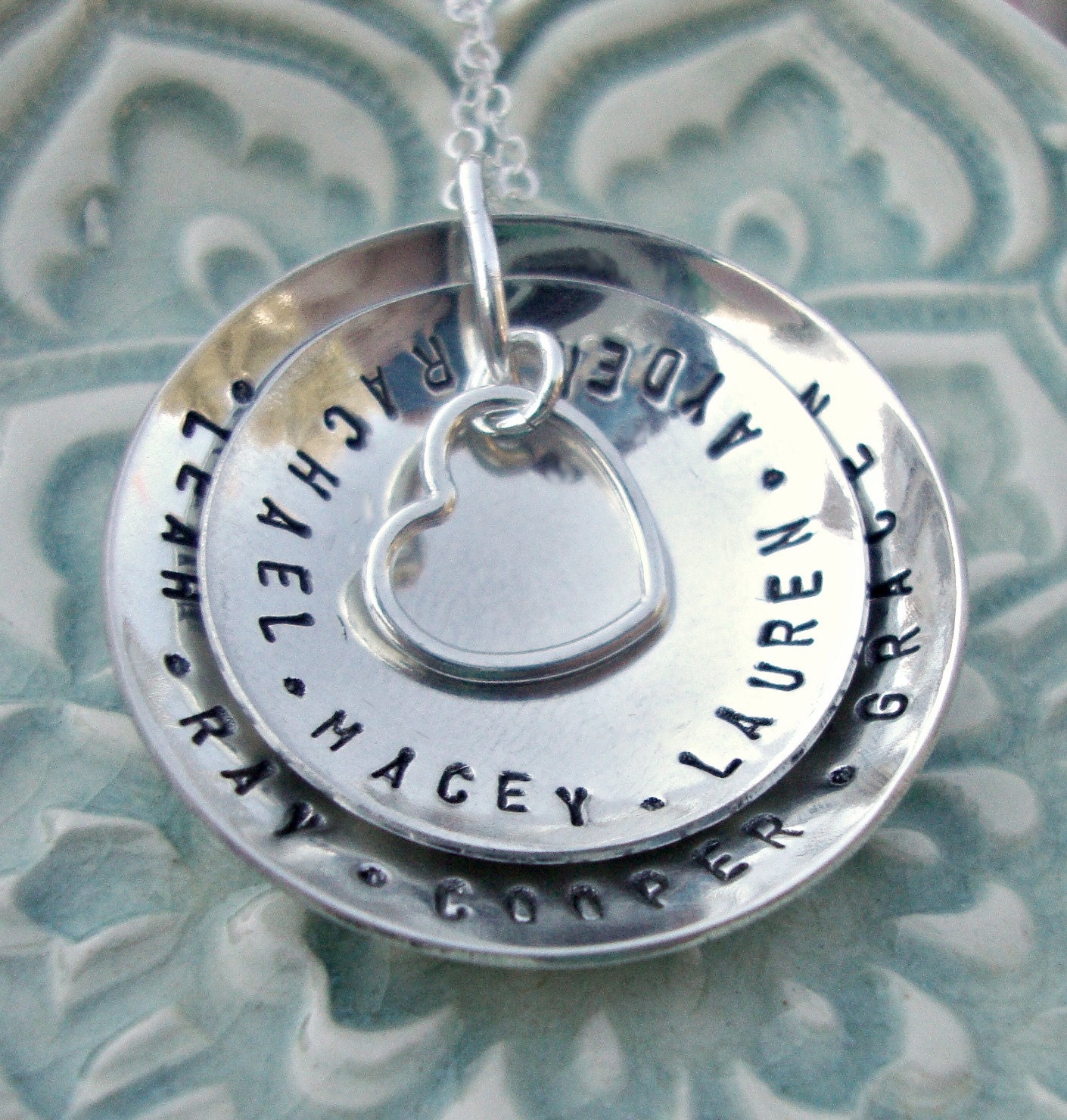 Personalized Necklace - Hand Stamped Necklace - Mommy Necklace - Multiple Name Necklace - Family Necklace - Mothers Day Present