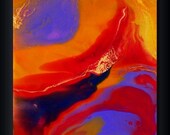 12 x12 Print: Colourful Yellow Orange and Purple Abstract