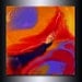 12 x12 Print: Colourful Yellow Orange and Purple Abstract