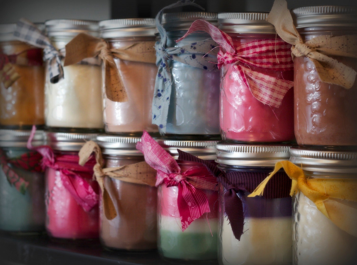 Mason Jar Soy Candle 8 oz- Any six (6)... You Pick the Scent...Mason Jar Candle...Soy Scented...Country Decor...