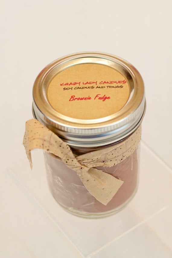 8 oz Mason Jar Soy Candle-Brownie Fudge
