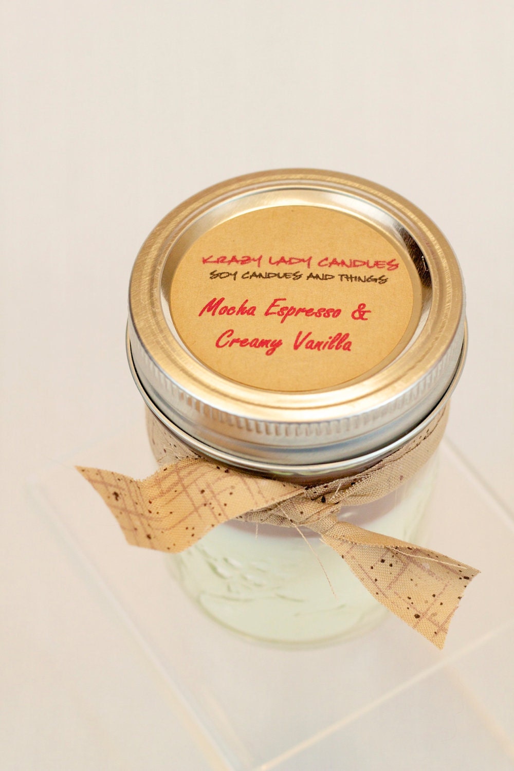 8 oz Mason Jar Soy Candle-Mocha Espresso and Creamy Vanilla
