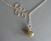 Lariat Style Branch and Labradorite Necklace