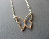 Dainty Silver Butterfly Necklace, SIlver Choker