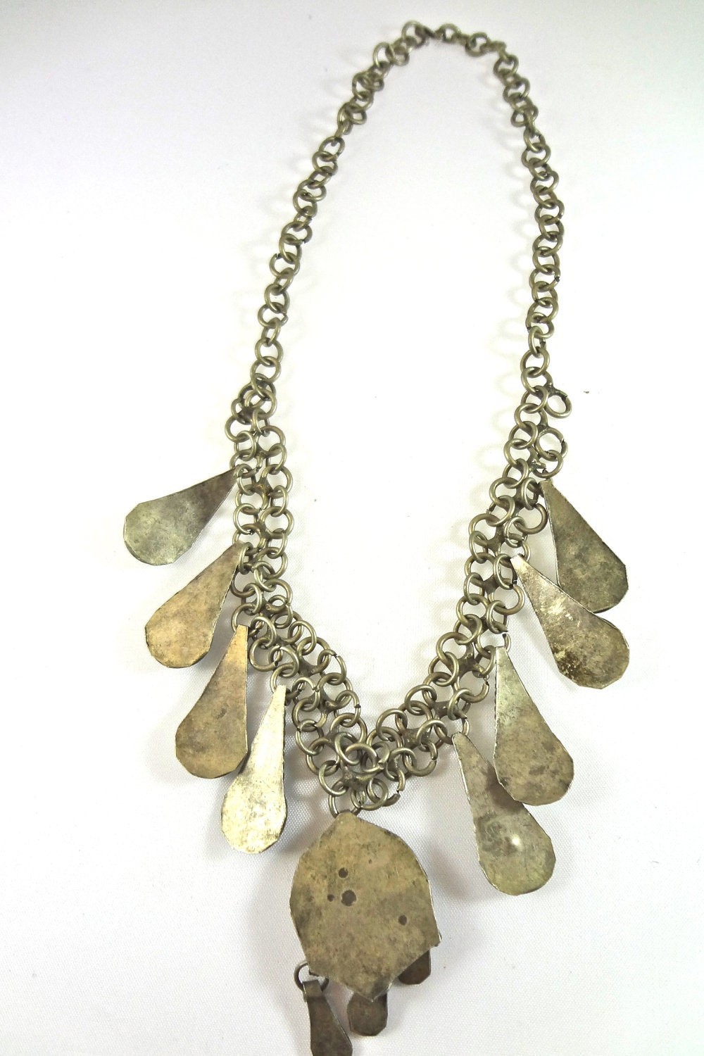 Antique Tribal Moroccan Renaissance Necklace RARE Silver Bib Necklace