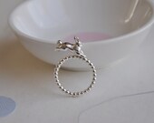 Hare rabbit ring sterling silver handmade