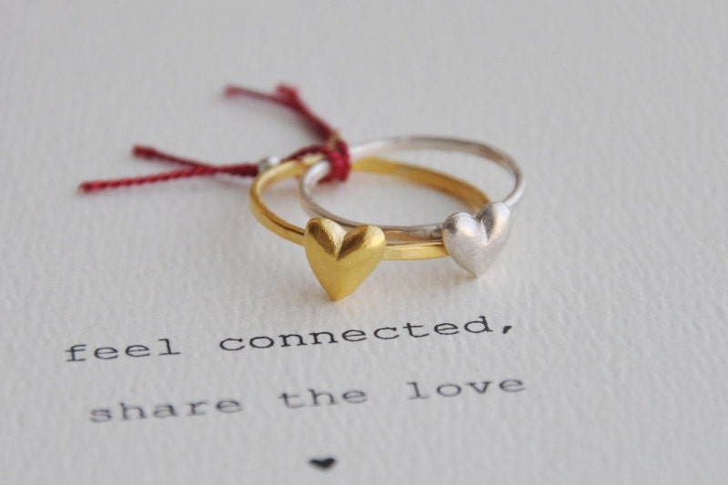 heart rings, set of two
