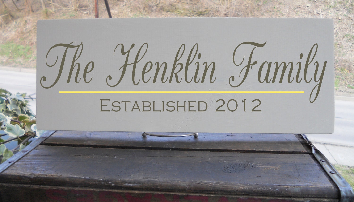 Personalized Family Name Sign With Established Date, 7.5"x19" Sign Simple and Elegant Design A MUST SEE