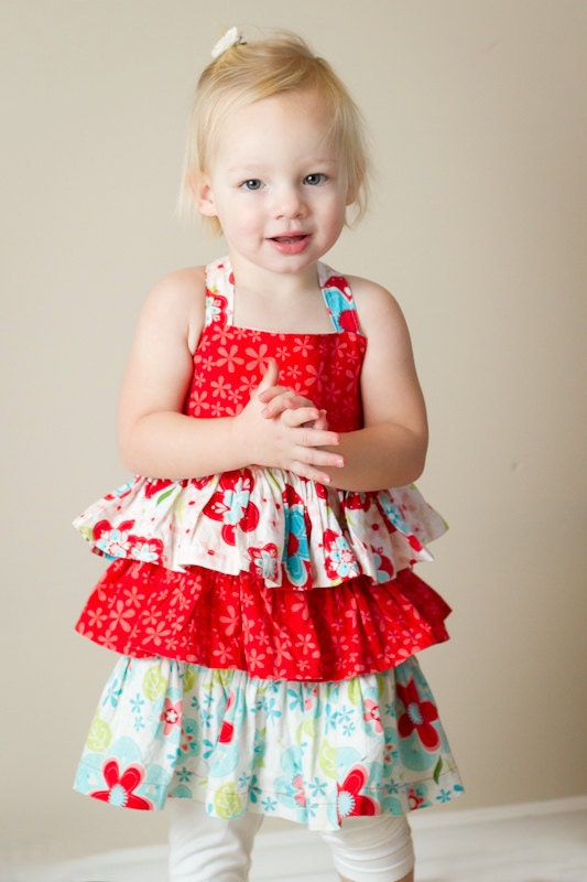 Girl's Dress PDF Sewing Pattern - Ruffles Galore Sundress 1-5t