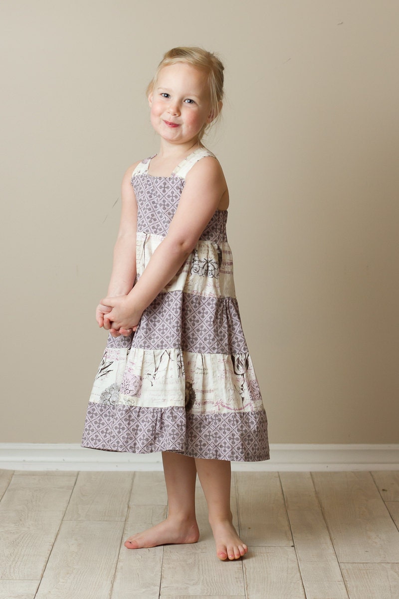 Girl's Dress PDF Sewing Pattern - Super Twirly Tiered Dress Sizes 1-5