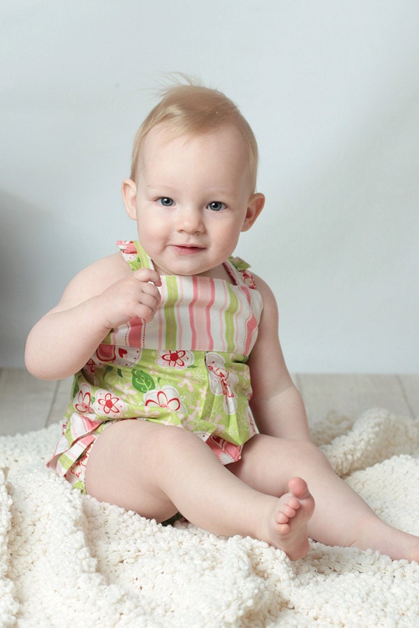 Sunshine 'n' Ruffles Romper Sun Suit Baby Girl PDF Sewing Pattern Size 0-24 months